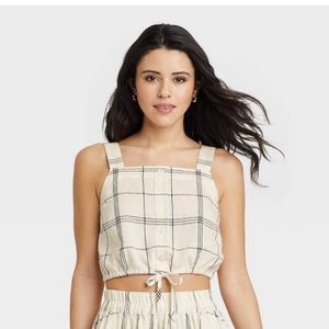 Women’s Tie-Front Apron Tank Top NWT